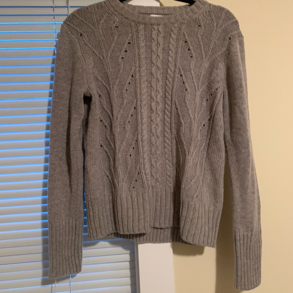 Gray cable knit sweater